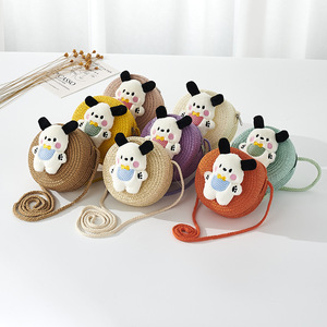 Милая мини Соломенная Сумка-сумка для детей тканая пача собака кошелек для монет - Product Image 2