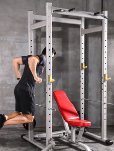 PINJIAN <span class=keywords><strong>Jaula</strong></span> de Potencia Multifuncional para Entrenamiento Integral de Levantamiento de Pesas con Barra Paralela y Cama de Levantamiento - Product Image 4