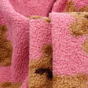recycled wholesale customized new 100% polyester emboss 260GSM flannel fleece fabric for garment