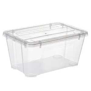 Pinyaoo-caja de almacenamiento de tapa de plástico transparente, 5L, sin ruedas