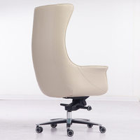 Chaise de bureau exécutive en cuir véritable de style italien, légère et luxueuse, ergonomique, minimaliste, design, base à cinq étoiles
