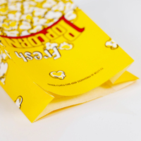 Vente en gros de sacs en papier scellables anti-graisse pour pop-corn sacs de bonbons thermoscellés en papier kraft pour snacks adhésifs de couleur pour emballages de bonbons