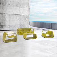 Ensemble de tables basses Dewell Living modernes, durables, en alliage d'aluminium, imperméables, résistantes aux intempéries, pour jardin, hôtel, piscine, loisirs