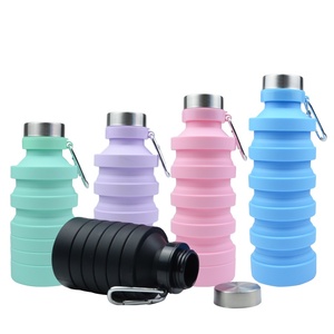 Custom Silicone Collapsible Large Capacity Travel <b>Water</b> <b>Bottle</b> Foldable Silicone Rubber <b>Sports</b> <b>Water</b> <b>Bottle</b> - Product Image 1
