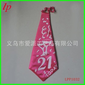 Corbata Rosa de Cumpleaños 21 Today con Impresión por Transferencia Térmica, Accesorio para Fiesta LPP1032 - Product Image 1