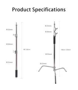 Nhiệm Vụ Nặng Nề 40-Inch Tripod Ảnh Studio Nhiếp Ảnh C Đứng Với 3.2M Cánh Tay Grip Thép Không Gỉ Ánh Sáng Softbox Hỗ Trợ - Product Image 3