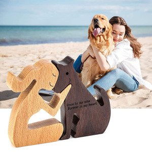 Wooden Carved <b>Dog</b> <b>Ornament</b> Engraved Pet Souvenir Gift Modern Nordic Decoration Eco Friendly Animal Figurine - Product Image 4