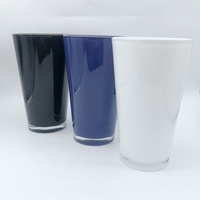 Hot 16 oz Bright Glass Can pour la bière et le jus de fruits Color-Sprayed Insides Multipurpose Glassware