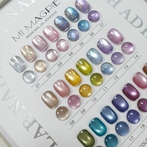 AILANUO Esmalte de Uñas Magnético Ojo de Gato con Cuentas de Vidrio de 15ml, Colores de Otoño, Gel Cristalino Efecto Hielo con Logo - Product Image 1