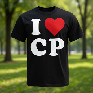 Camiseta I Love Cp Initials de algodón negro unisex para adultos talla S M L XL XXL - Product Image 3