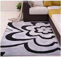 Tapis shaggy 3D personnalisable de luxe à poils longs, design moderne, fabriqué à la machine, en polyester, pour la maison, multifonctionnel