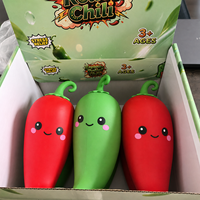 Jouet Squishy Piment Mignon en TPR, Jouet de Bureau Anti-Stress Sensoriel à Presser, Vente en Gros