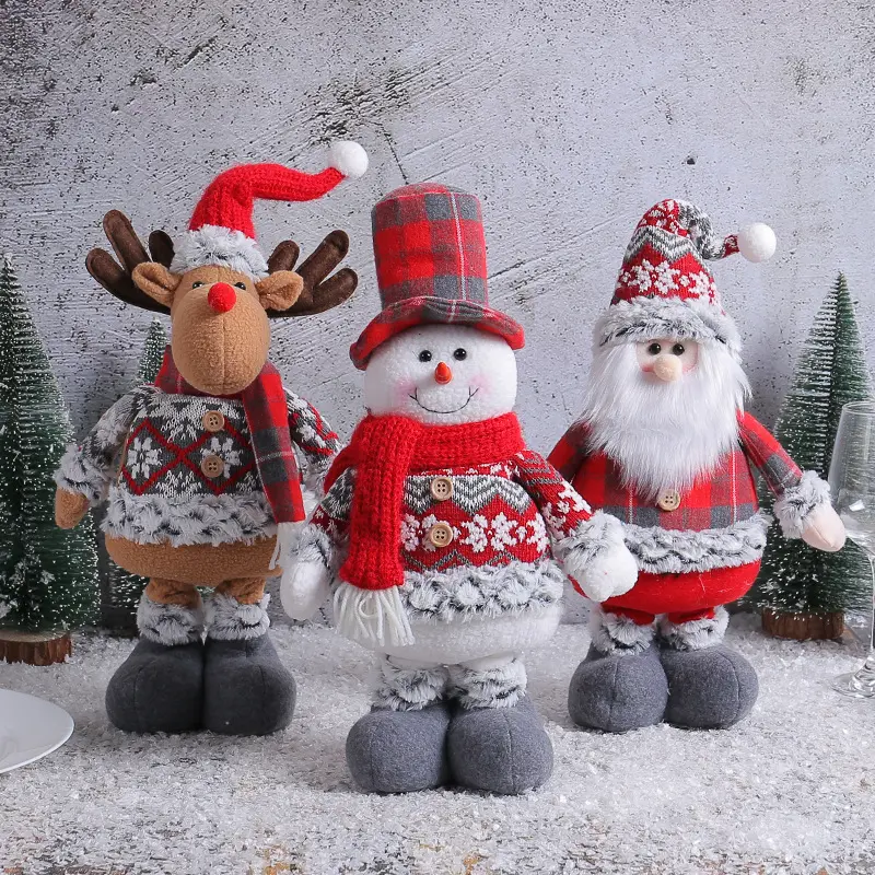 재고 크리스마스 인형 개폐식 산타 클로스 눈사람 엘크 장난감 크리스마스 크리스마스 선물