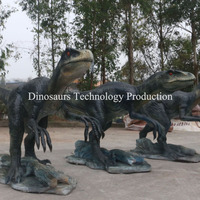 Modèle de Velociraptor en silicone pour parcs à thème, grandes expositions de dinosaures en résine comme décorations pour parcs publics