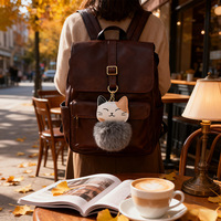 Vente directe usine : Porte-clés et pendentifs pour voiture et sac, chats porte-bonheur mignons avec boule de fourrure premium