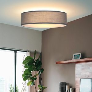 Plafonnier LED moderne à 2 flammes de 38cm avec tissu <span class=keywords><strong>gris</strong></span> E27 de 40W pour le salon, la chambre, le couloir et la cuisine. - Product Image 6