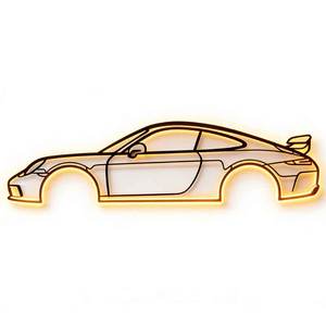 Décoration Murale LED en Métal Gravée au Laser Personnalisée - Silhouette de Voiture Sportive avec Rétroéclairage pour Garage et Caverne d'Homme - Product Image 3