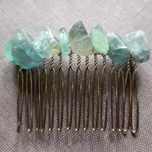 HZ Pure – Accessoires pour cheveux en cristal de quartz naturel transparent, <span class=keywords><strong>pierre</strong></span> concassée naturelle, peigne en fluorure, couronne en cristal naturel - Product Image 6