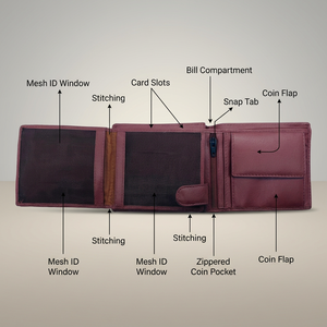 WRIZA Portefeuille horizontal en cuir pleine fleur bicolore marron clair et marron foncé, porte-billets artisanal, profil mince, coutures durables - Product Image 3
