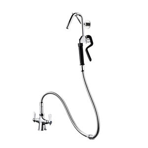 Лидер продаж: современный кухонный смеситель с одним отверстием, двумя рукоятками, длинным изливом и лейкой для розлива воды, латунный - Product Image 1