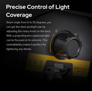 <span class=keywords><strong>Godox</strong></span> S60 S60BI <span class=keywords><strong>60W</strong></span> focalisation LED photographie projecteur à lumière réglable continue avec porte de grange pour la photographie professionnelle - Product Image 5