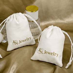 9 couleurs, 11 tailles, petite pochette à cordon de serrage 8x10 cm, sac en velours personnalisé avec logo pour bijoux, montres, colliers, emballage de mariage et de cadeaux - Product Image 2