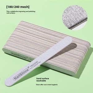 Lime à ongles professionnelle ultra-fine double face en bois et émeri, 10 pièces/sac, pour usage en salon, outil de façonnage et de polissage des ongles, lavable - Product Image 6