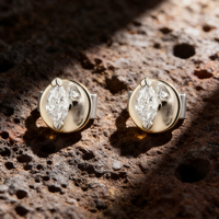 Boucles d'oreilles créoles plaquées or 14 carats avec diamant de laboratoire taille brillant 0,18 ct certifié IGI, luxe, mignonnes, unisexe, cadeau idéal pour mariage ou fête, VS