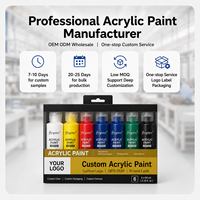 Ensemble de tubes de peinture acrylique Giorgione 6 couleurs 60 ml pour toile, verre, papier - Emballage personnalisé avec logo OEM, vente en gros