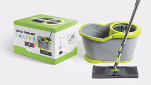 Ensemble serpillière plate et <span class=keywords><strong>seau</strong></span>, nouveau design, Magic Spin 360, rotation à double entraînement, nettoyage des sols en acier, essorage automatique, microfibre mains libres - Product Image 4