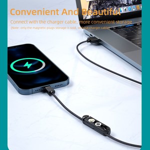 Boîte à fiches magnétiques 3-en-1 Type-C <span class=keywords><strong>Micro</strong></span> USB Cable Plug Magnet Connector Head Container - Product Image 6