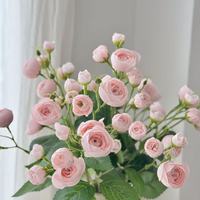 Deux petits bouquets de fleurs artificielles en forme de bourgeons de lys, décoration de table et murale, fleurs en soie pour vitrines