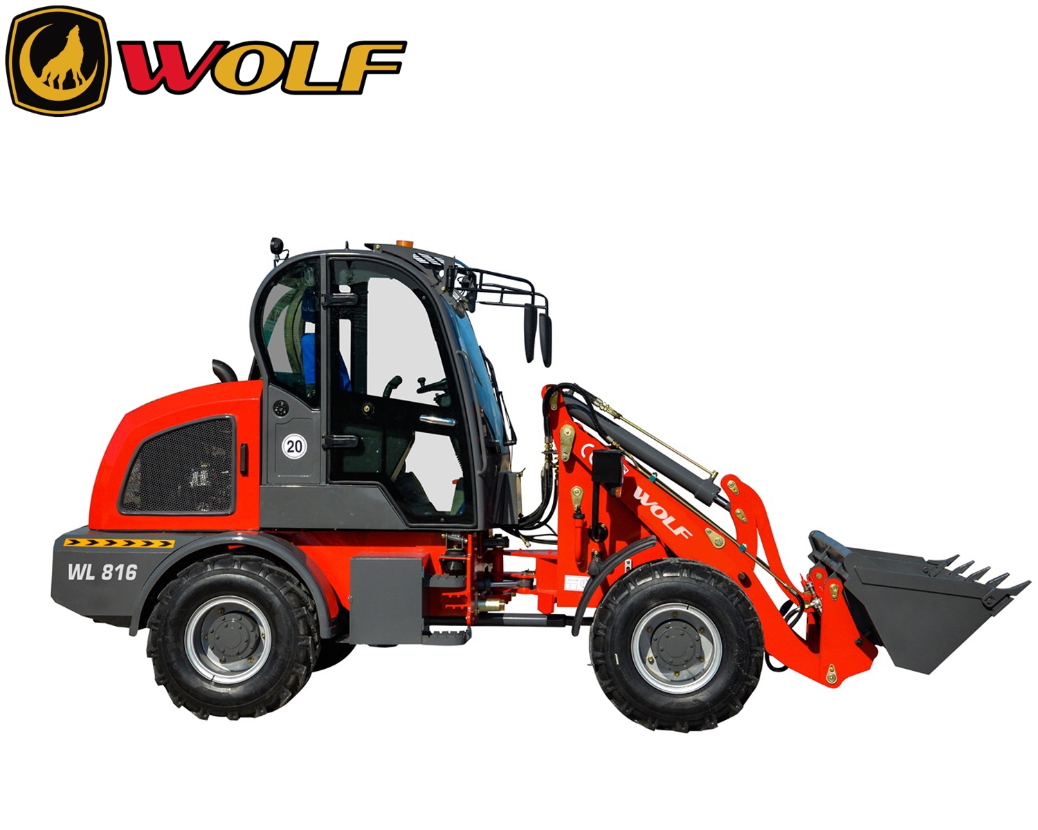 Carregador wl816 wolf, mini carregador 1.6ton com bala spear