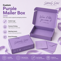 Caja de Envío Personalizada de Color Morado, Embalaje Corrugado, Impresión Pequeña, Reciclable, Cajas de Cartón para Ropa