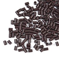 200 pièces de micro-anneaux / perles / maillons en cuivre droit professionnels doublés de silicone de 3,5*2,5*5,0 mm, tubes en cuivre, outils d'extension capillaire