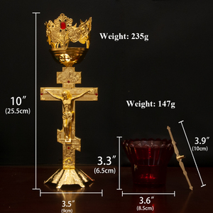 Chandelier Catholique pour le <span class=keywords><strong>Temple</strong></span> de Jérusalem, Porte-bougie Croix, Candelabre pour la Décoration de la Maison et de l'Église - Product Image 2