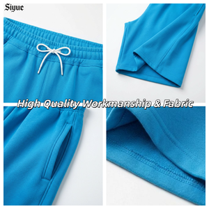 Pantalones Deportivos Azules Brillantes para <span class=keywords><strong>Hombre</strong></span>, Estilo Europeo, Cintura con Cordón, Pierna Ancha, Ropa Deportiva Informal, Joggers de Alta Calidad y Tejido Grueso - Product Image 2