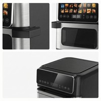 Four à friture électrique multifonction en acier inoxydable avec fonctions de cuisson et de rôtissage, écran tactile LCD, surface antiadhésive