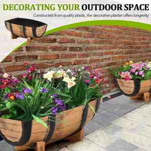Jardinières en plastique pour plantes et fleurs, avec égouttoir amovible, pour l'intérieur et l'extérieur - Product Image 4