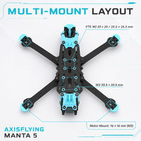 Kit de châssis de drone FPV Axisflying Manta 5 pouces True X 238 mm en fibre de carbone T700 avec bras de 5 mm pour la construction de quadricoptères de course Freestyle CE/FCC