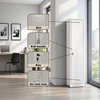 Armoire et casier en acier verrouillables pour usage commercial |   Conception durable à 2 portes avec étagères réglables et trous de ventilation