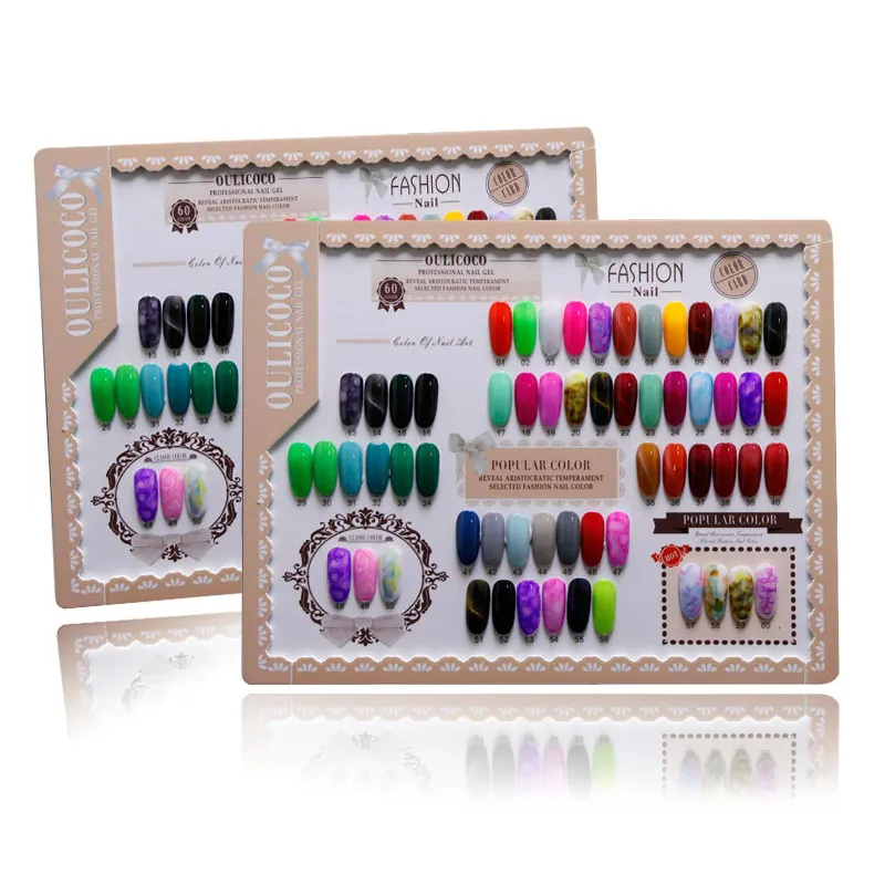 Großhandel Einzelhandel Acryl 60 Farben Nagel Gel Polish Display Board Chart Book für Nail Art