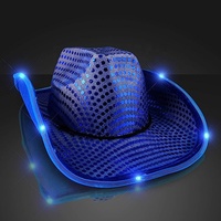 All'ingrosso LED Unisex lustrini bagliore di paillettes Hip Pop Costume da luce Shinny Jazz Western festa Cowboy cappello da Cowgirl per la festa