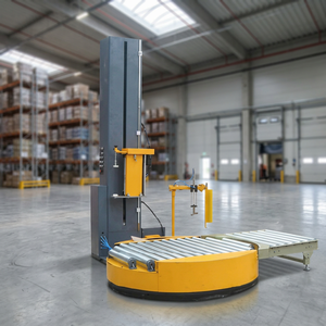 Máquina Envolvedora Vertical Semiautomática, Controlada por PLC, Accionada Neumáticamente, para Envolver con Film, Bebidas, Productos, Cartones, Plástico, Papel y Otros Materiales - Product Image 3