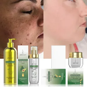 Ensemble complet de soins de la peau à l'avocat éclaircissant anti-âge pour éliminer les rides savon naturel sérum lotion crème produit de soin blanchissant la peau