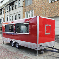 Remorque de camion-restaurant mobile avec cuisine complète pour la vente de fast-food, snacks, glaces, churros, hot-dogs, frites, en acier inoxydable
