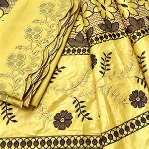Tissu <span class=keywords><strong>Bazin</strong></span> Riche 100% Coton, Matière en Dentelle Brodé Africain pour <span class=keywords><strong>Robe</strong></span> de Mariée et Artisanat de <span class=keywords><strong>Couture</strong></span> - Product Image 1