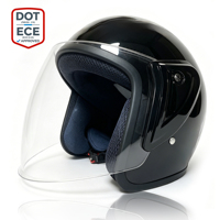 Casque de moto modulable certifié ECE à face ouverte, coque ABS, visière transparente, fermeture rapide, léger, pour Cruiser