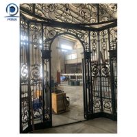 Prima Véranda extérieure personnalisée de haute qualité toutes saisons en métal véranda autoportante en aluminium en fer forgé maison en verre incliné