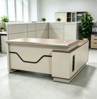 Scrivania Direzionale di Alta Gamma, Scrivania per Ufficio Amministrativo, Tavolo da Ufficio Durevole in Melamina per Manager